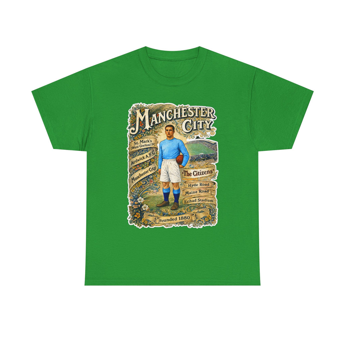 Manchester City Vintage Football Tee — Retro Soccer Graphic T-Shirt