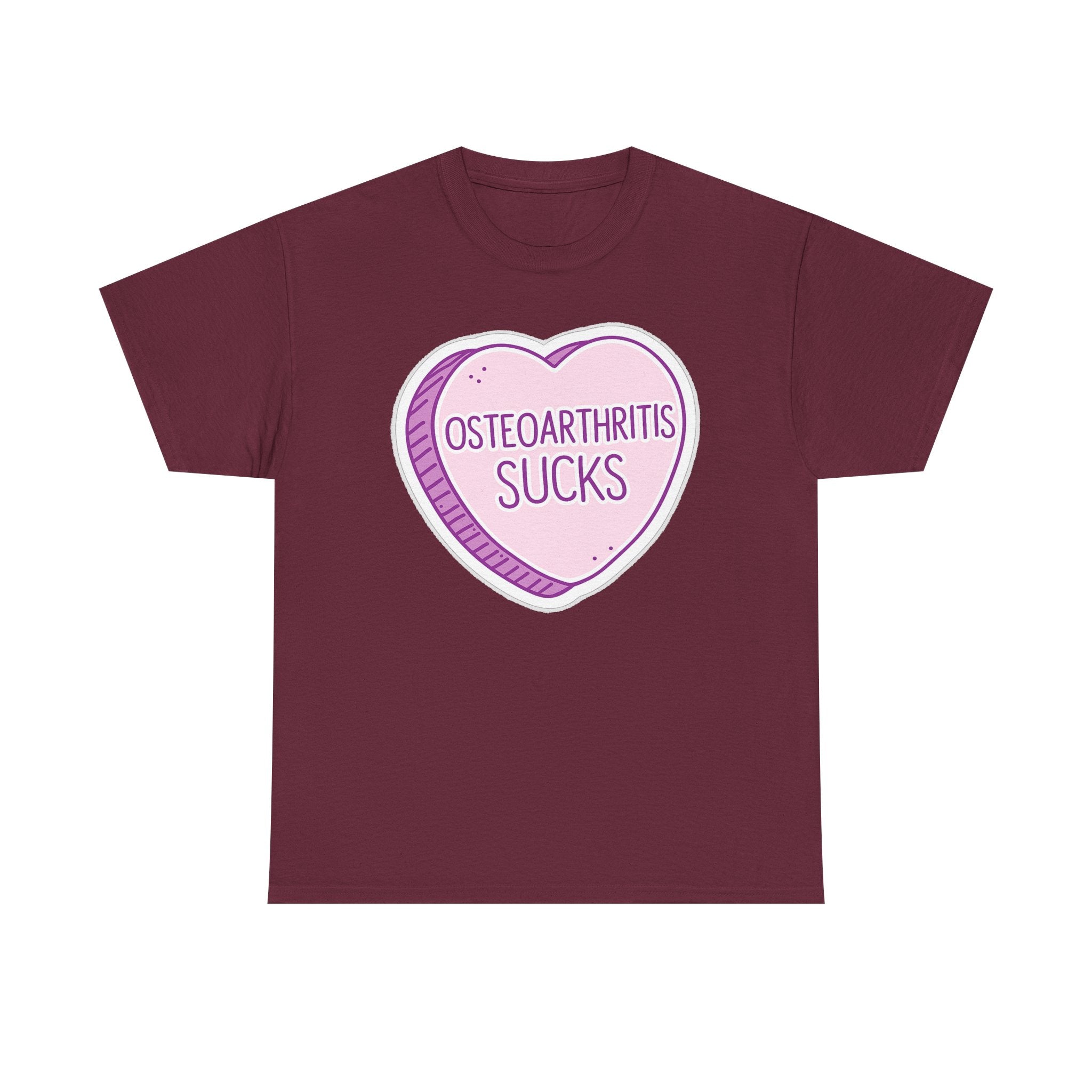 Osteoarthritis Sucks T-Shirt — Pink Heart Awareness Tee
