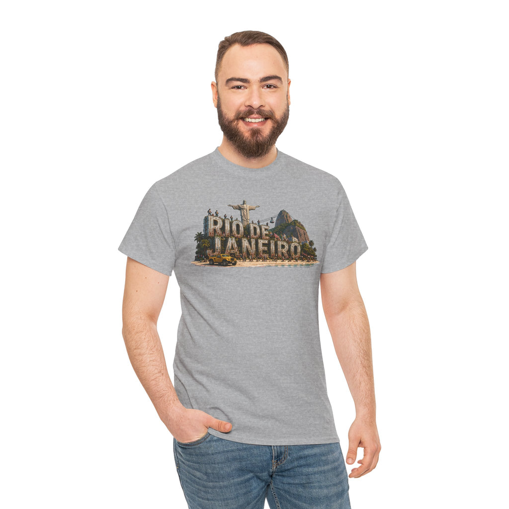 Rio de Janeiro Scenic T‑Shirt — Vintage Travel Tee with Christ the Redeemer Design