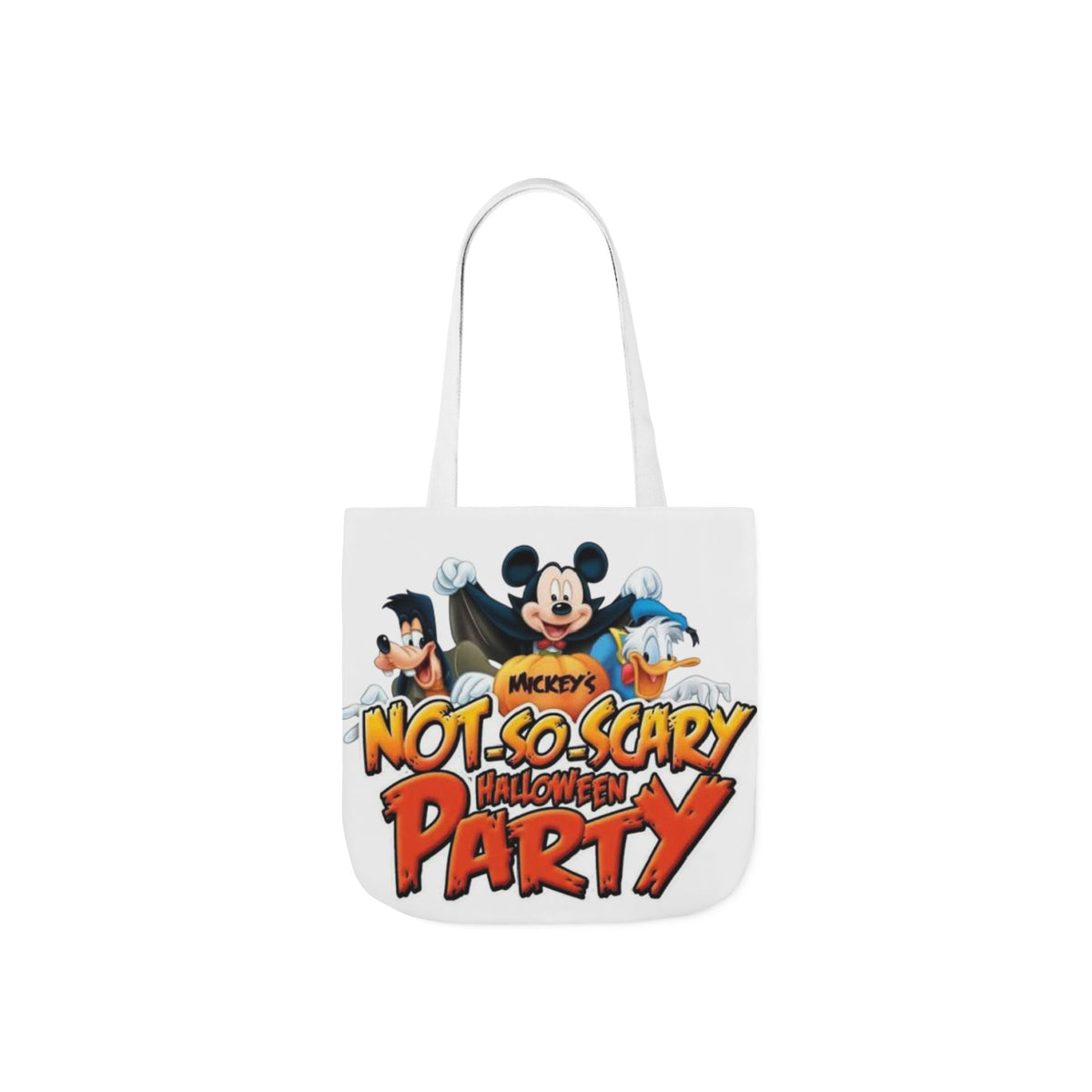Halloween Party Canvas Tote Bag — "Not-So-Scary Halloween Party" Graphic
