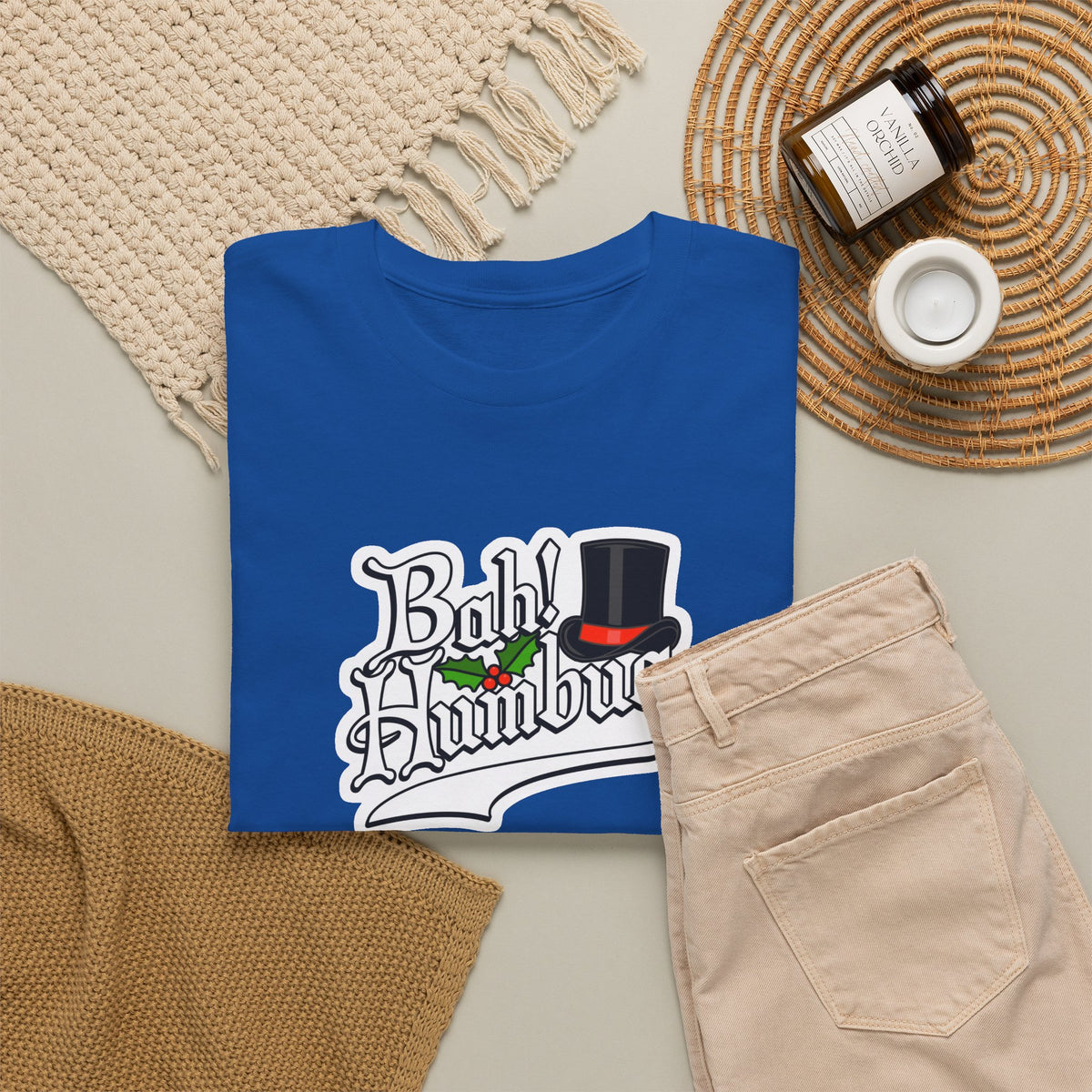 Bah Humbug Christmas Graphic Cotton T-Shirt / Tee