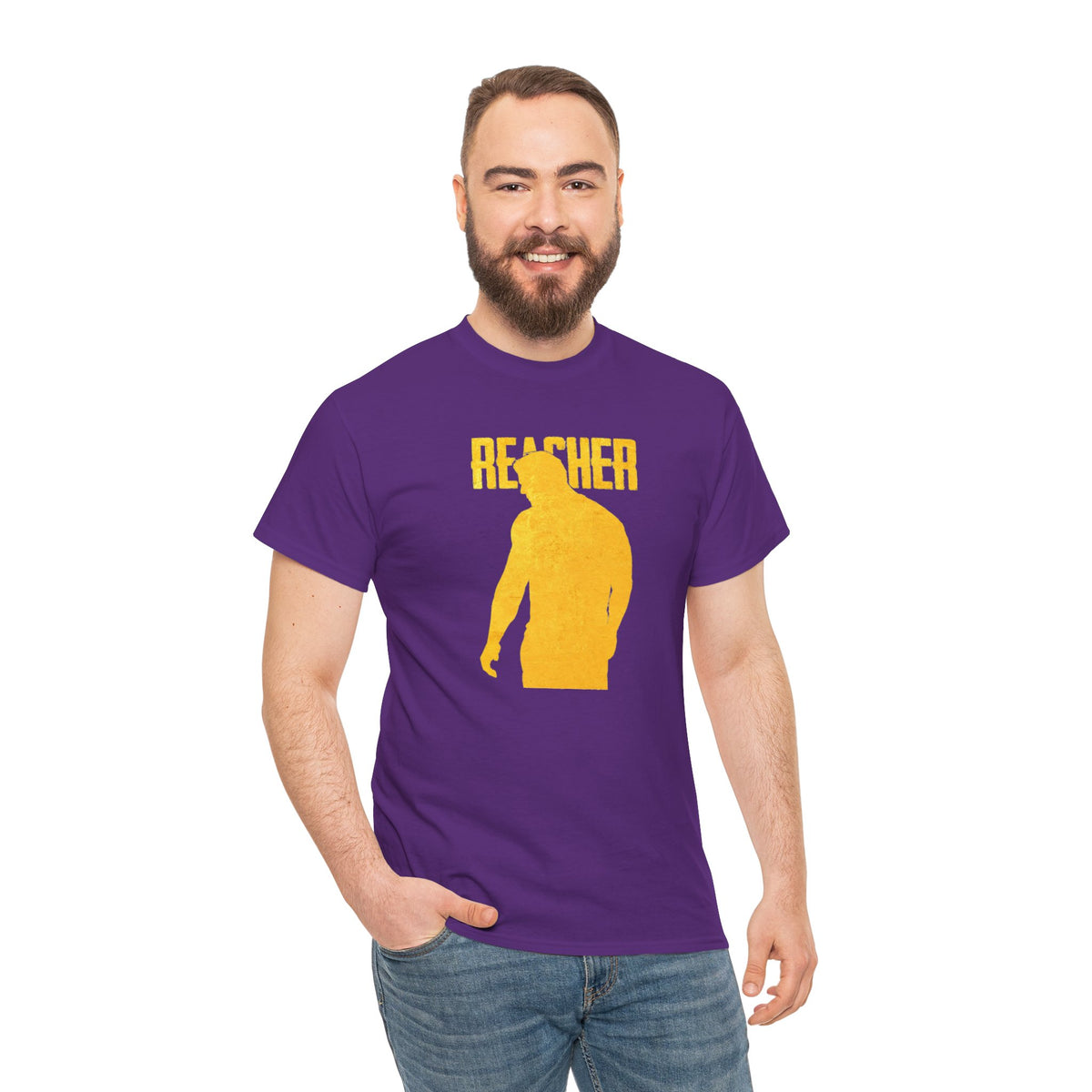 Reacher Silhouette Tee – Bold Yellow Graphic Shirt