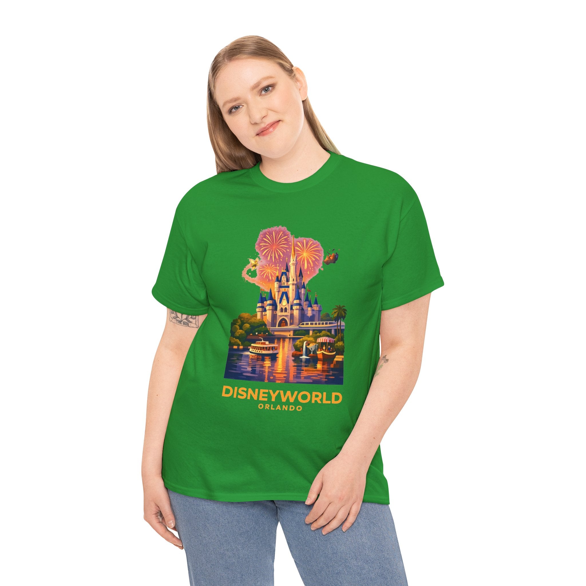 Disney World Castle Orlando Fireworks Cotton T‑Shirt