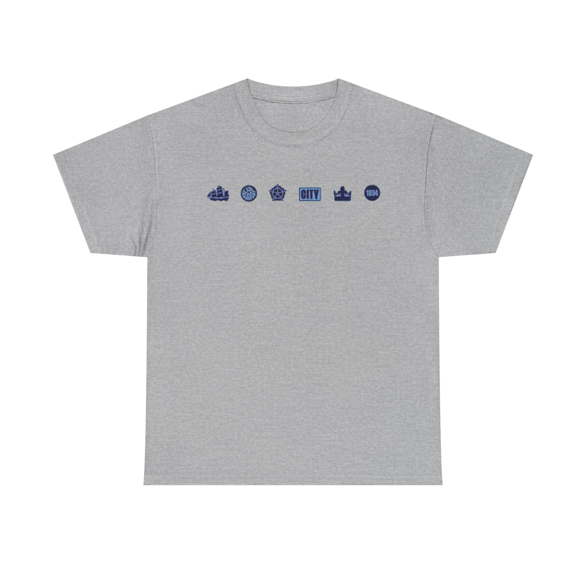 Manchester City Minimal City Icons Tee — Navy Skyline Icons Chest Print