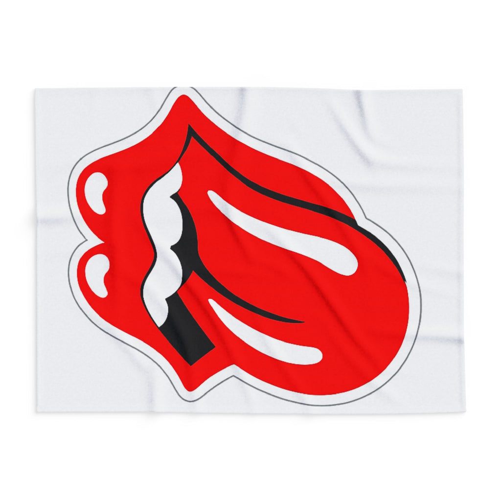 Rolling Stones Tongue Arctic Fleece Blanket – Retro Rock Band Logo Throw