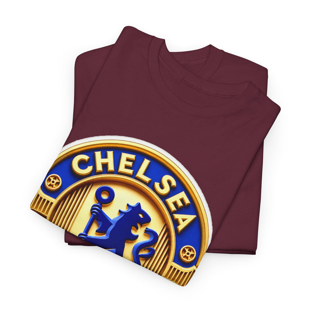 Chelsea Football Club Crest Tee — Retro Blue & Gold Soccer Emblem T-Shirt