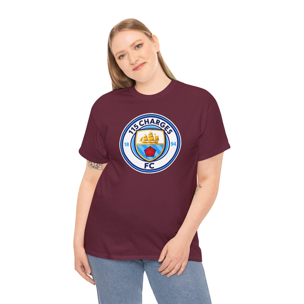 115 Charges FC Crest Cotton Tee — Vintage Blue Club Logo T-Shirt