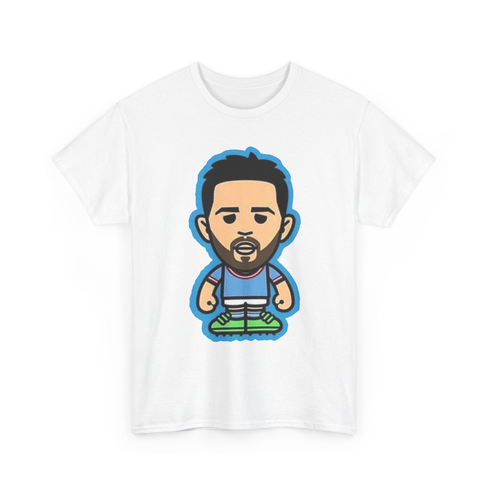 Bernardo Silva Manchester City Legend Graphic Tee — Player Cartoon Front & Tribute Poster Back