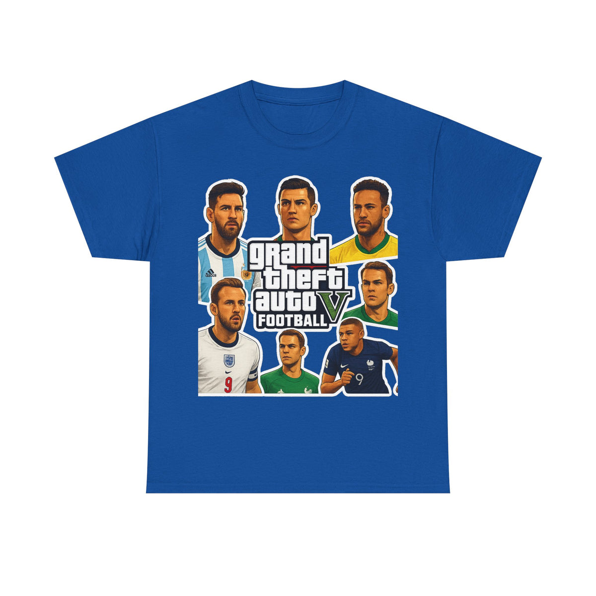 Graphic Tee — 'Grand Theft Auto V Football' Soccer Players Collage Shirt