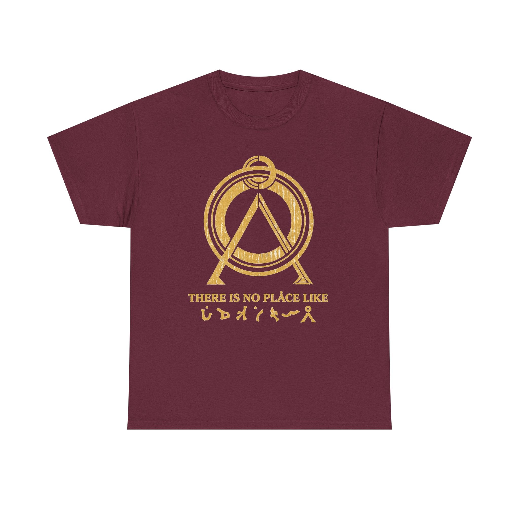 There Is No Place Like Home Graphic Tee — Vintage Gold Sigil T‑Shirt