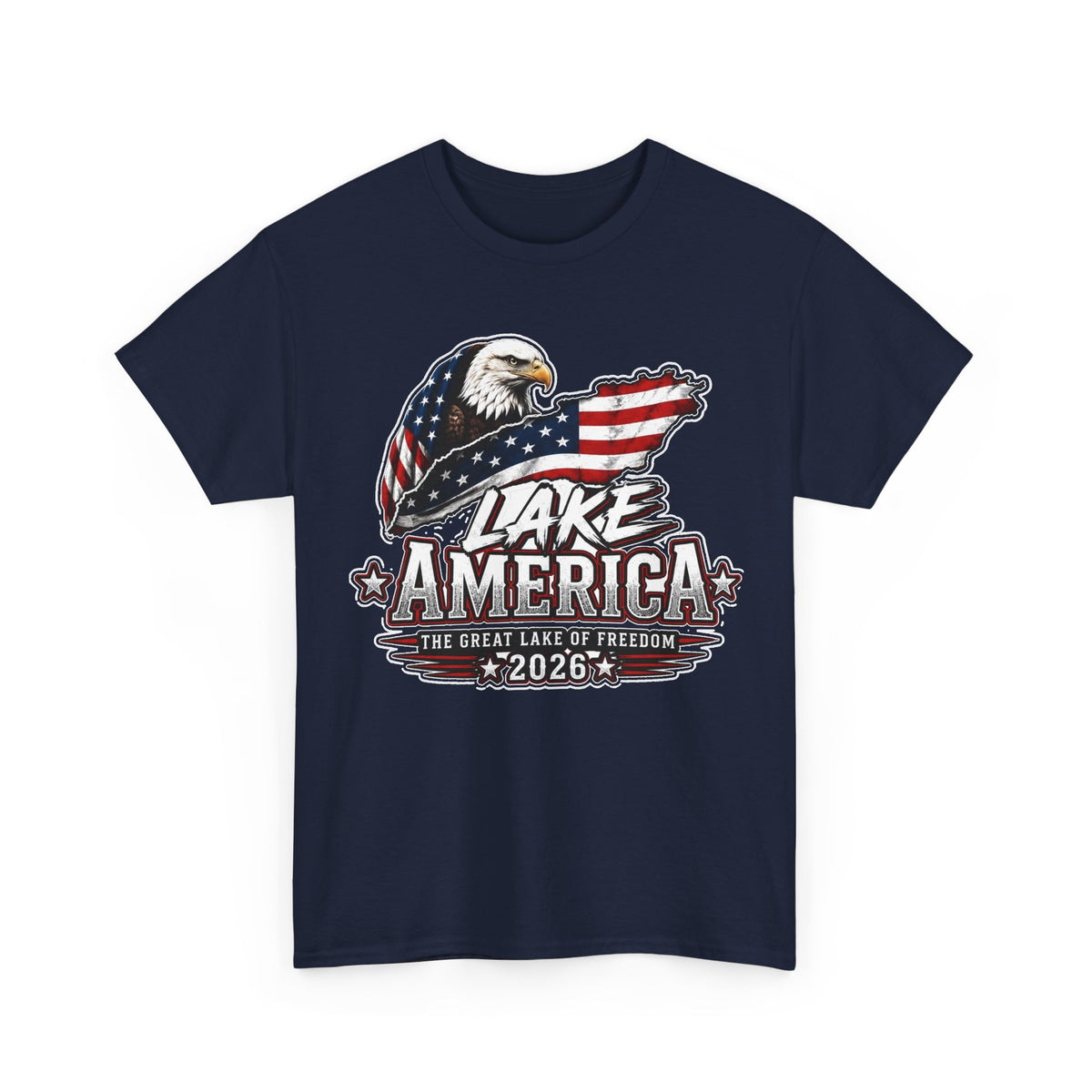 Lake America 2026 Eagle Flag Cotton T-Shirt