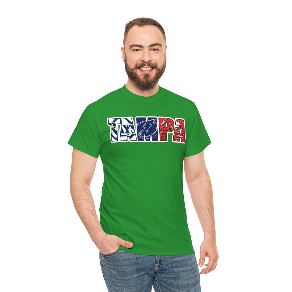 Tampa Block Letter Tee — Florida Flag Graphic T‑Shirt