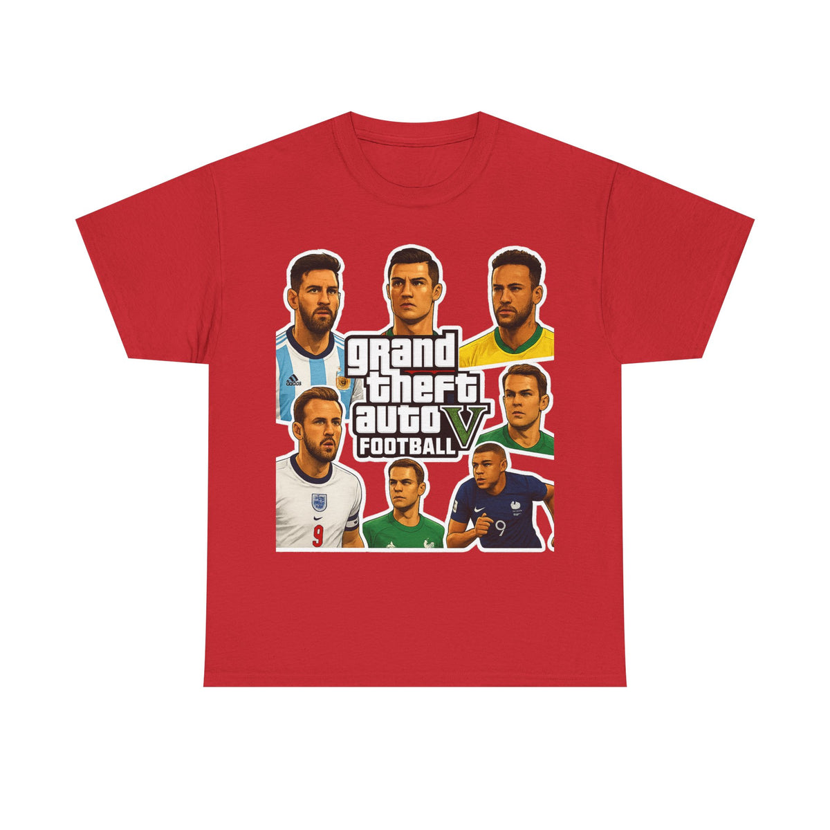 Graphic Tee — 'Grand Theft Auto V Football' Soccer Players Collage Shirt