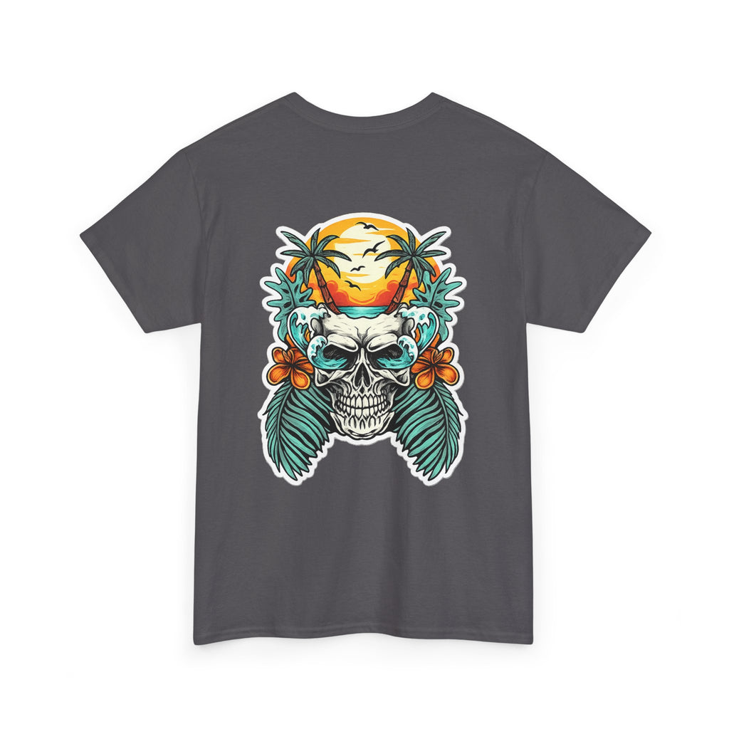 Tropical Skull Tee — Sunset Palm Beach Skull T-Shirt