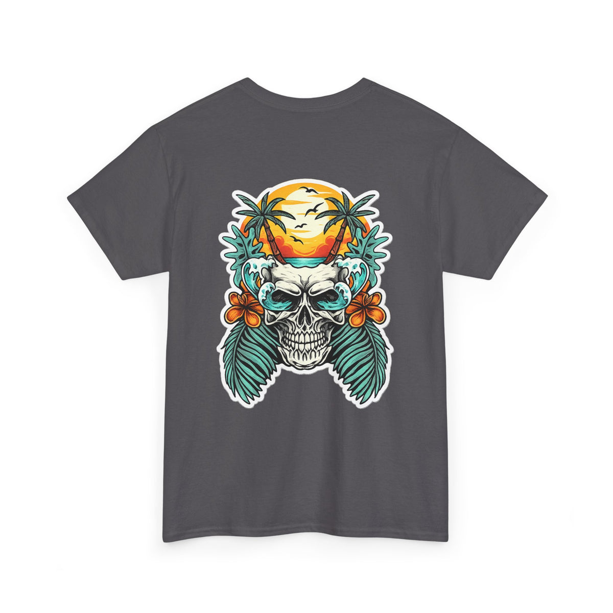Tropical Skull Tee — Sunset Palm Beach Skull T-Shirt
