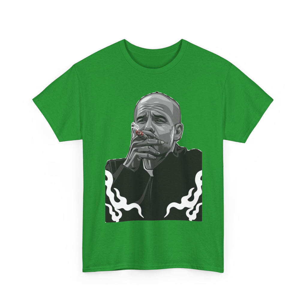 Pep Guardiola Smoking Portrait T‑Shirt — Moody Graphic Tee