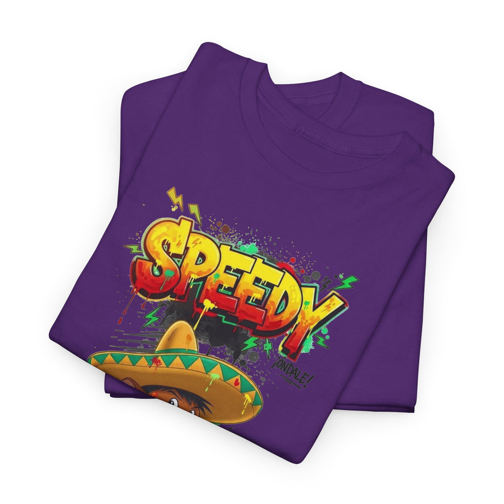 Speedy Sombrero Cartoon Tee — Mexican Street Food Runner Graphic T-Shirt
