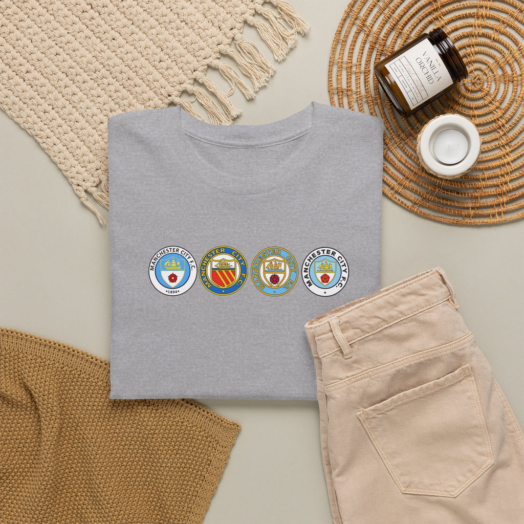 Man City Retro Crest Inspired Cotton T-Shirt