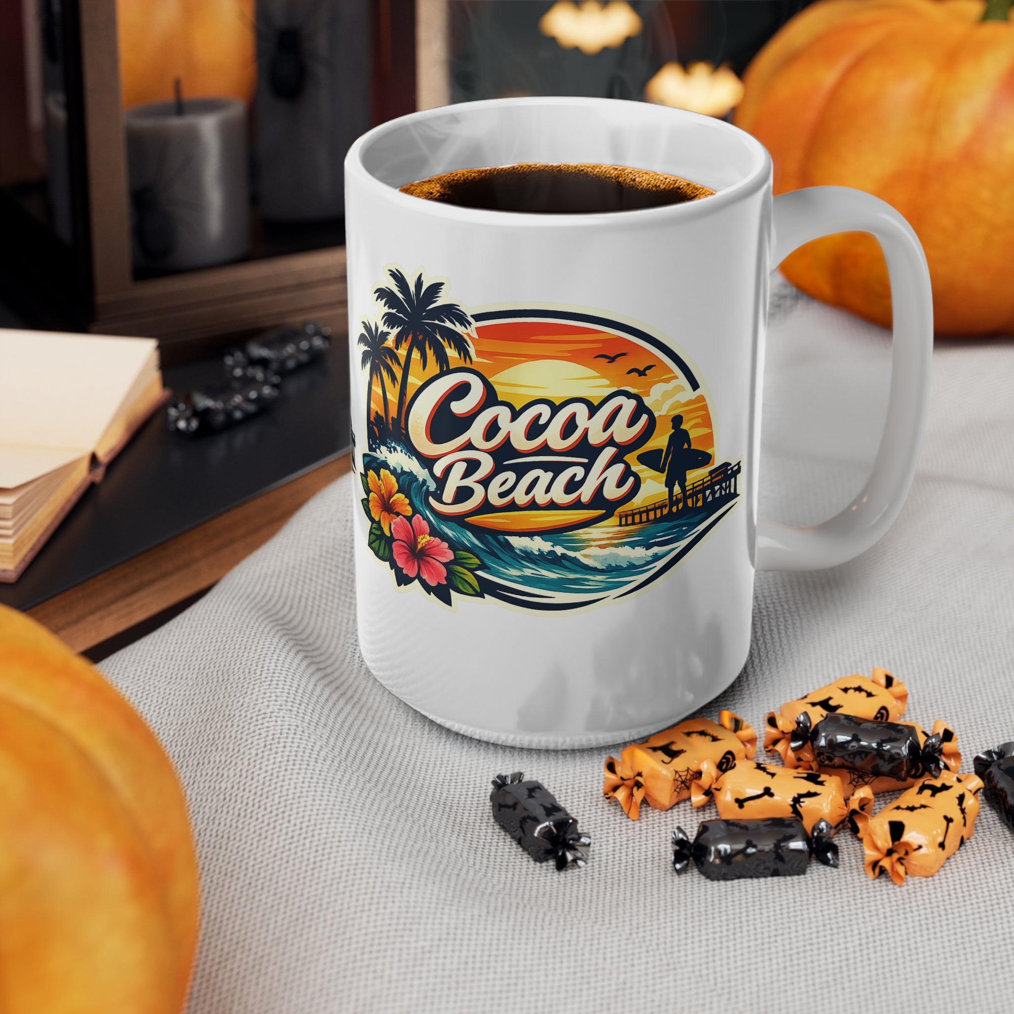 Cocoa Beach Ceramic Coffee Cups, 11oz, 15oz