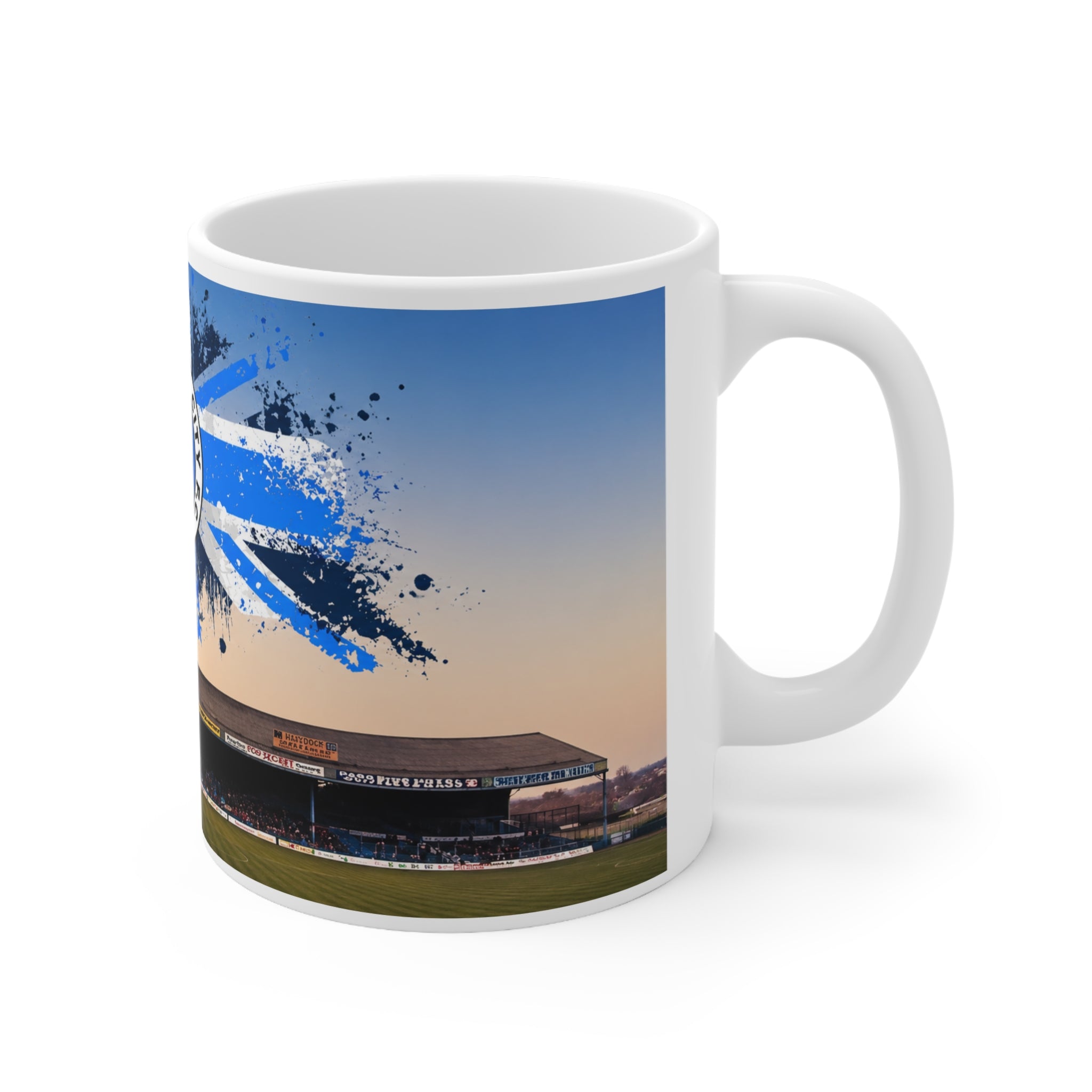 Manchester City Maine Road Kippax Stand Ceramic Coffee Mug — Stadium Panorama & Crest, 11oz/15oz