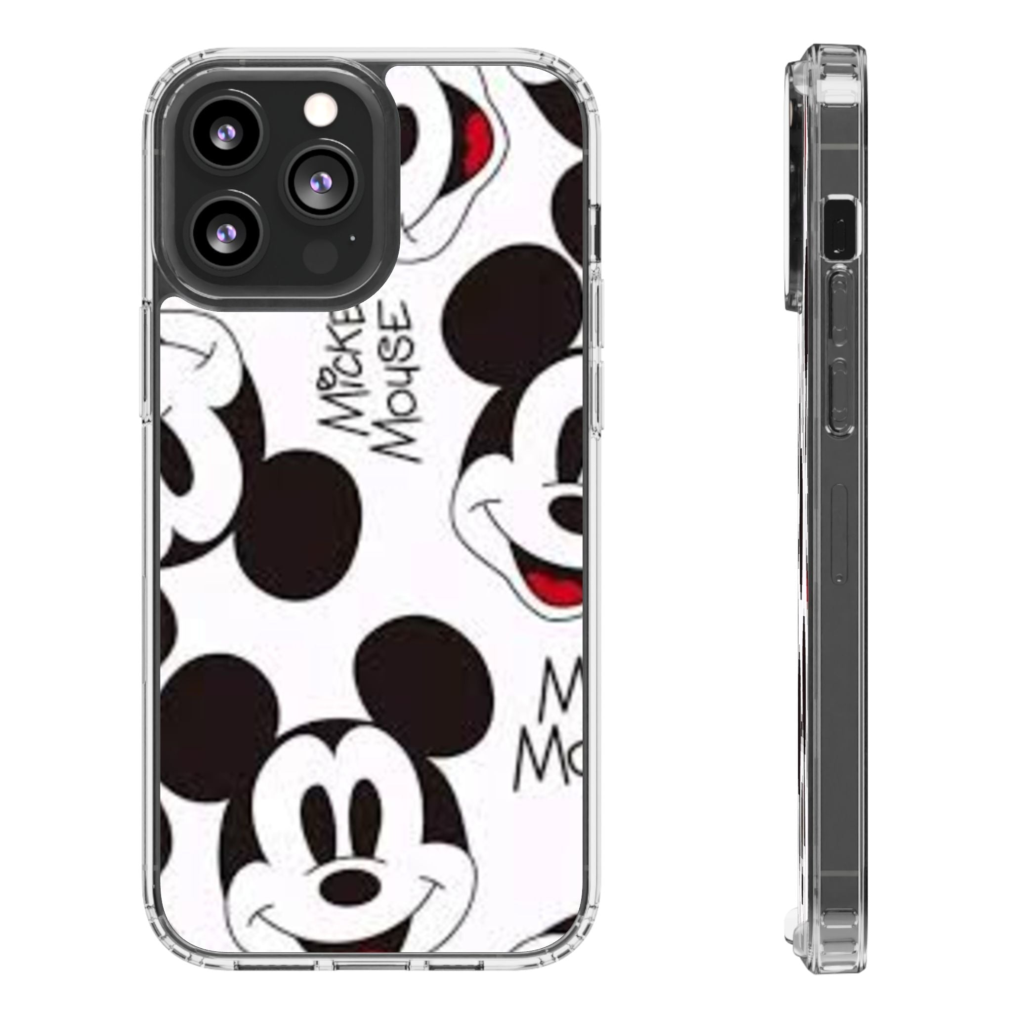 Mickey Mouse Clear Phone Case – Retro Cartoon Pattern Clear Case