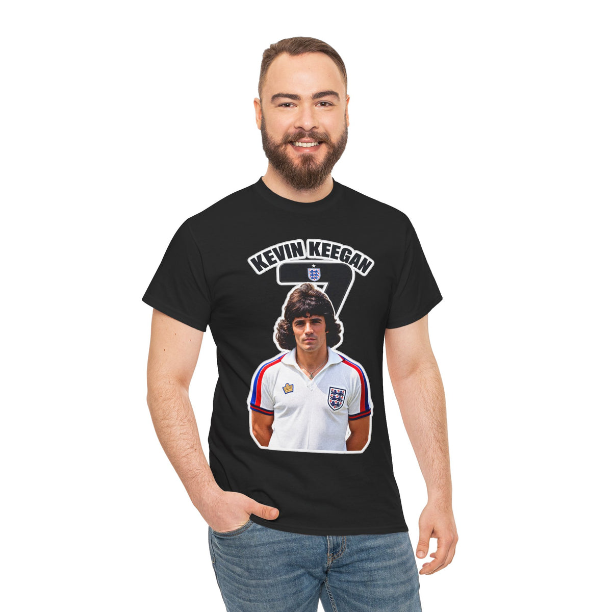 Kevin Keegan England Retro Soccer Cotton T -Shirt / Tee