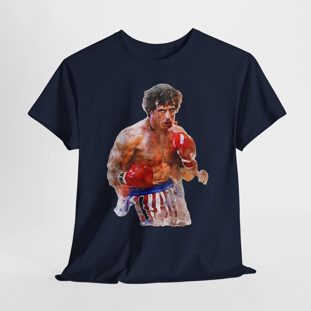 Boxer Rocky Painting T‑Shirt — Vintage American Flag Boxing Tee