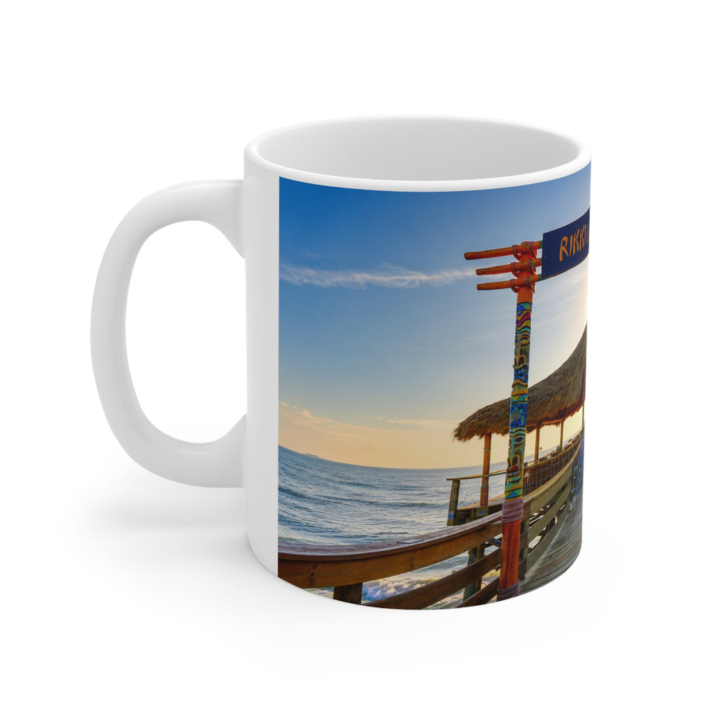 Rikki Tiki Tavern Cocoa Beach Beach Mug — Tropical Tiki Bar Ceramic Coffee Cup (11oz & 15oz)