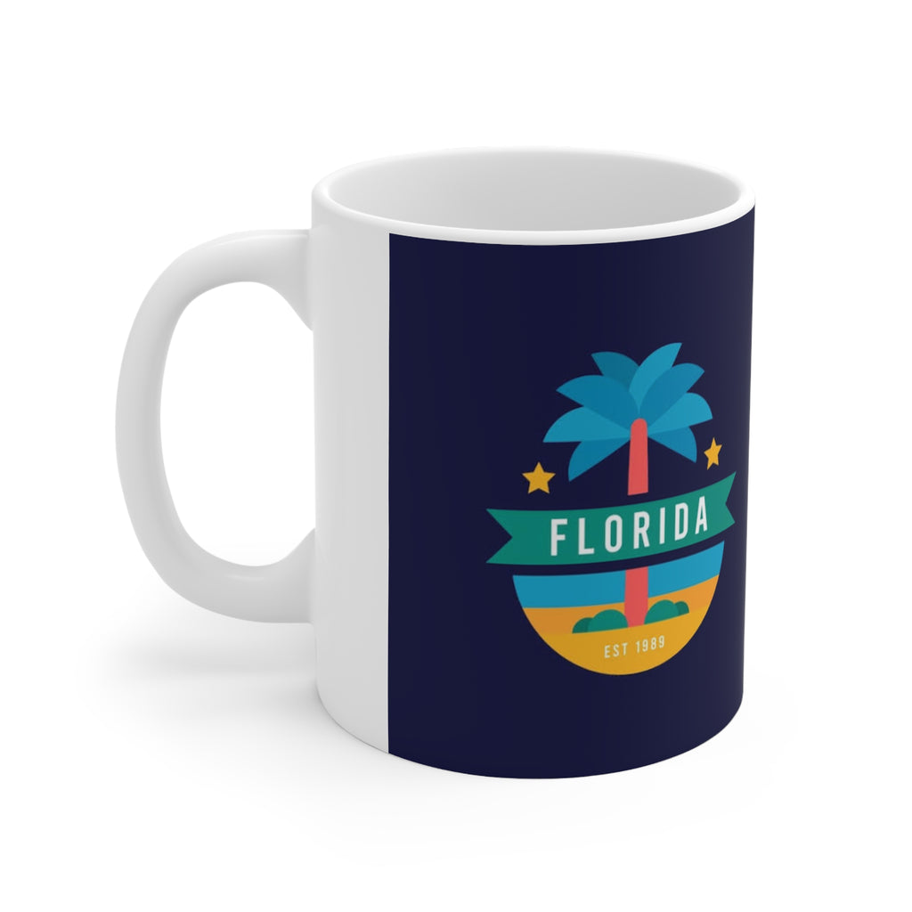 Florida Palm Beach Coffee Mug — Retro Vacation Ceramic Mug (11oz & 15oz)