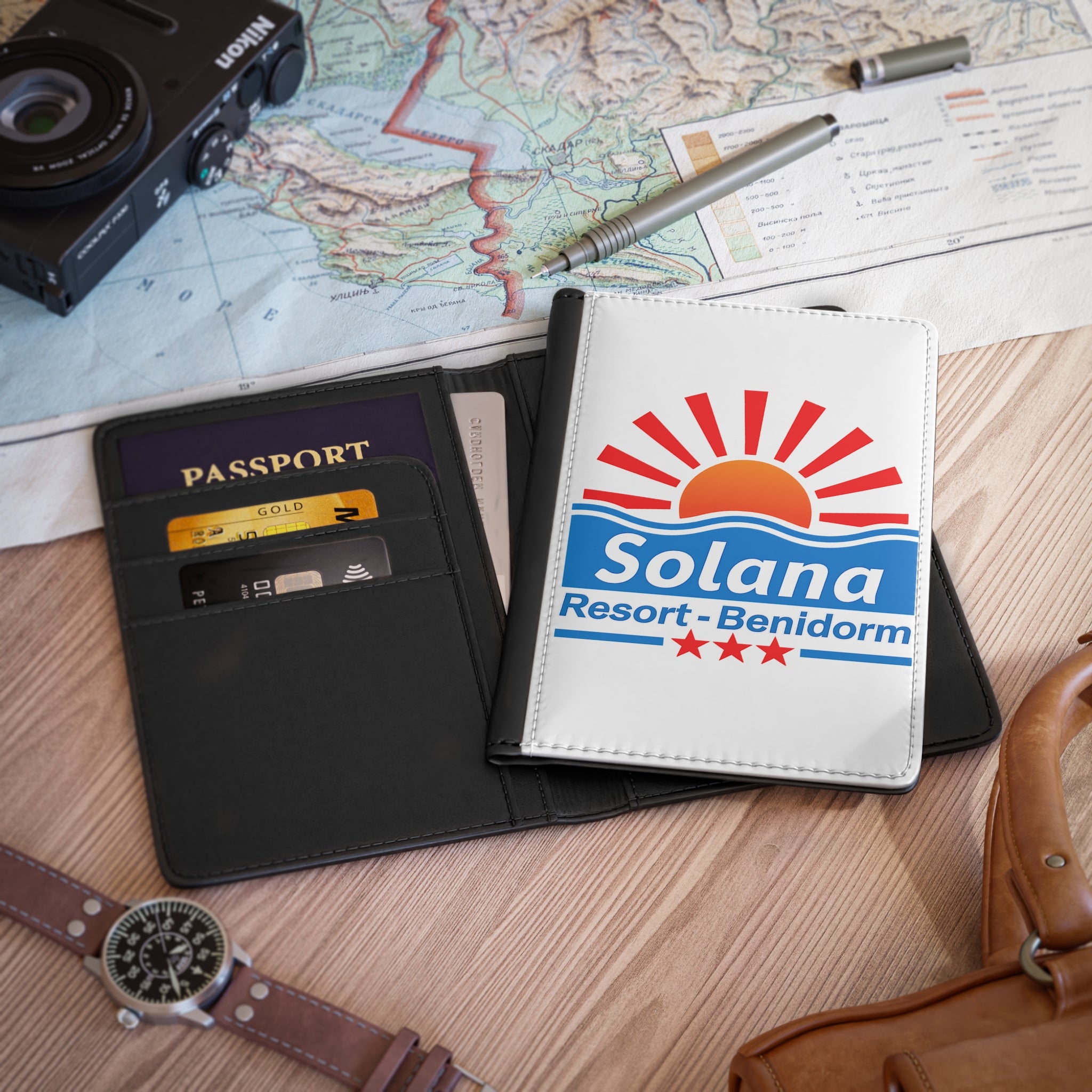 Passport Cover — Solana Resort Benidorm Sun & Waves Travel Passport Holder