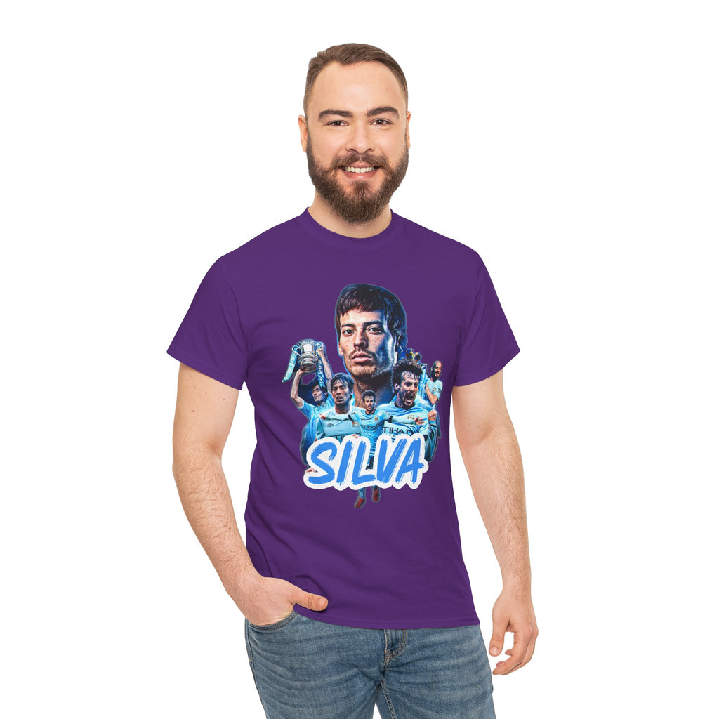 David Silva Manchester City Soccer Tee — Classic Player Portrait Football Shirt