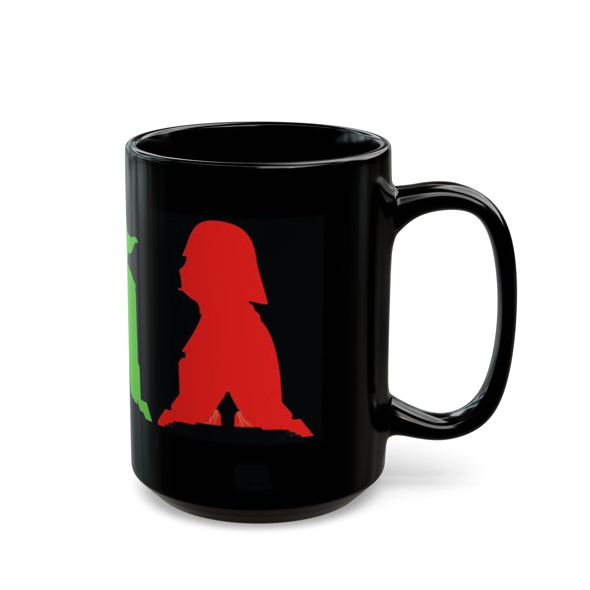 Star Wars Silhouette Mug — Yoda, Vader & Luke Color Portrait Coffee Cup (11oz/15oz)