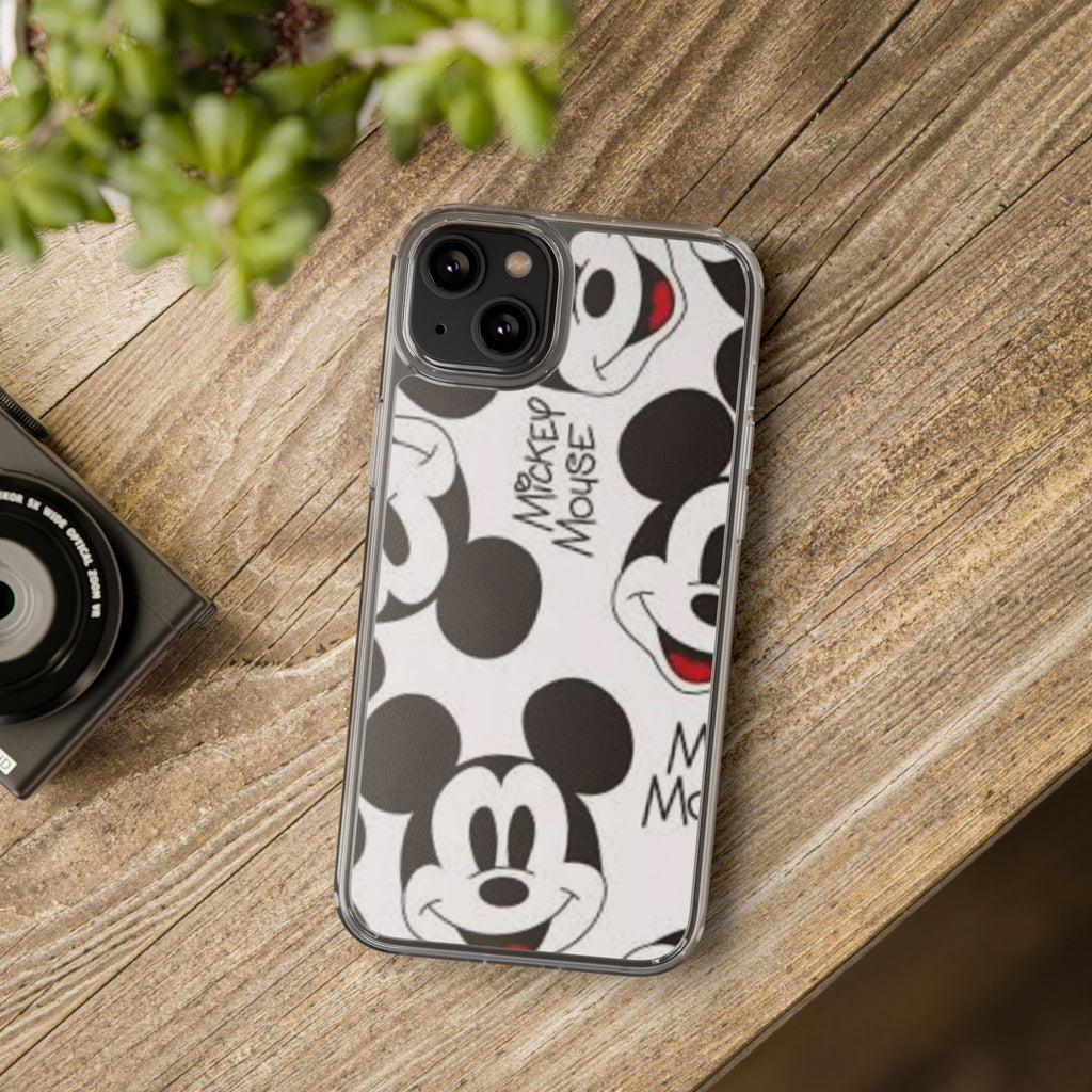 Mickey Mouse Clear Phone Case – Retro Cartoon Pattern Clear Case