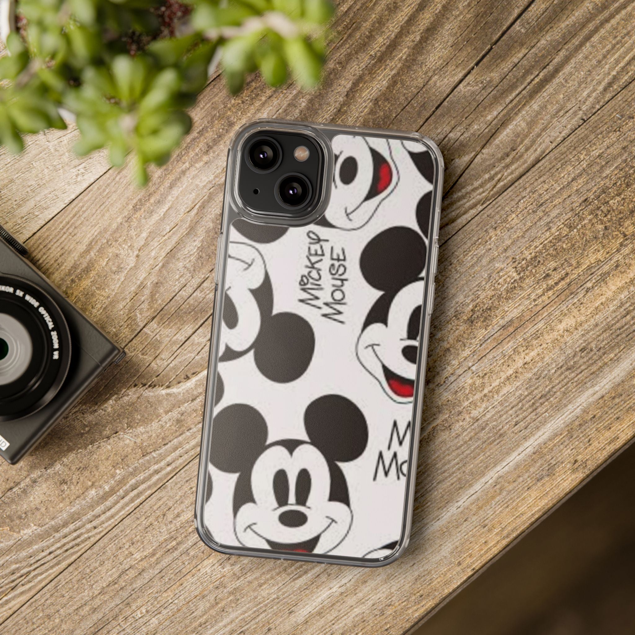 Mickey Mouse Clear Phone Case – Retro Cartoon Pattern Clear Case