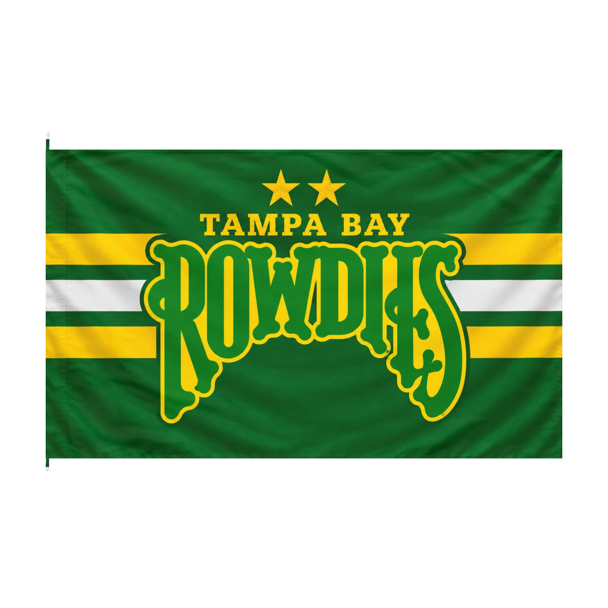 Tampa Bay Rowdies Double-Sided Team Flag — Green & Gold Soccer Banner