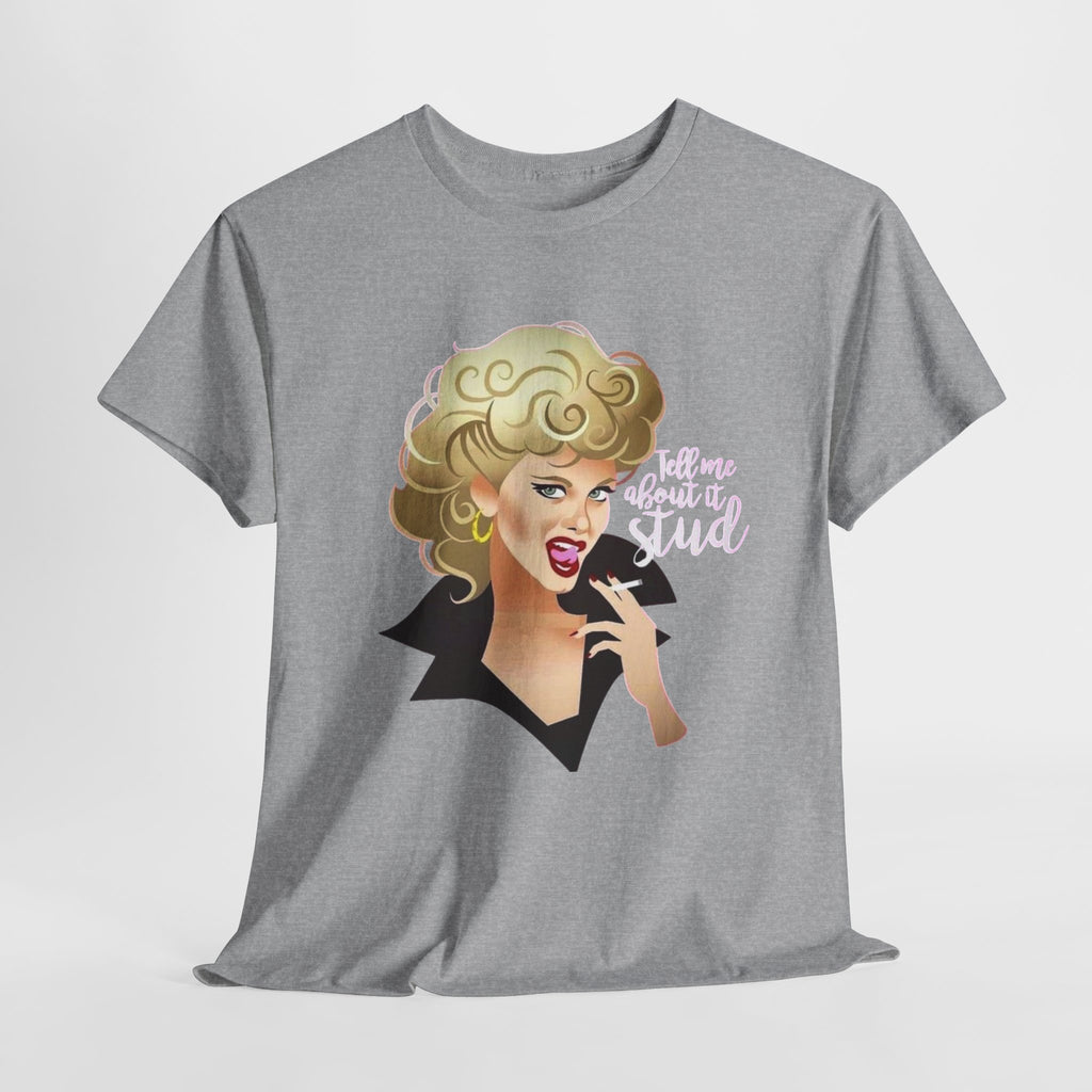 Retro Glam T‑Shirt — 'Tell Me About It, Stud' Vintage Pop Art Tee