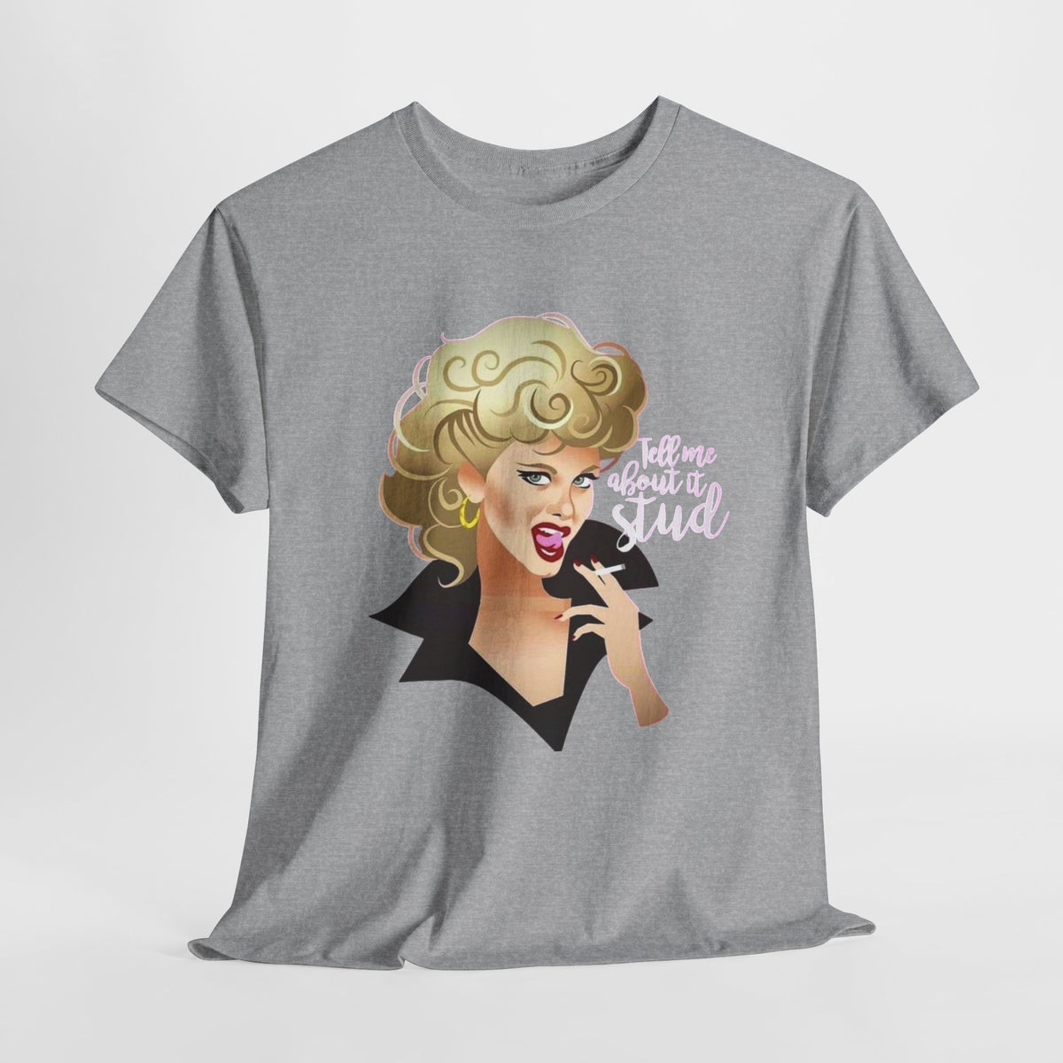 Retro Glam T‑Shirt — 'Tell Me About It, Stud' Vintage Pop Art Tee