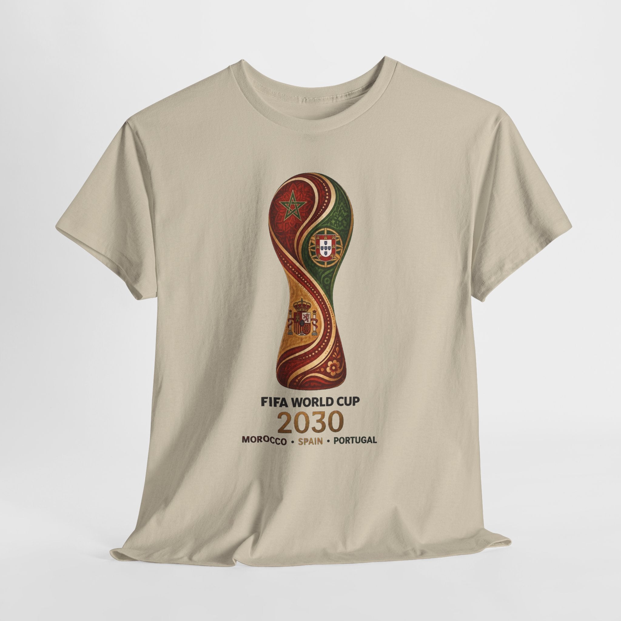 FIFA World Cup 2030 Trophy T-Shirt — Morocco Spain Portugal Official Design