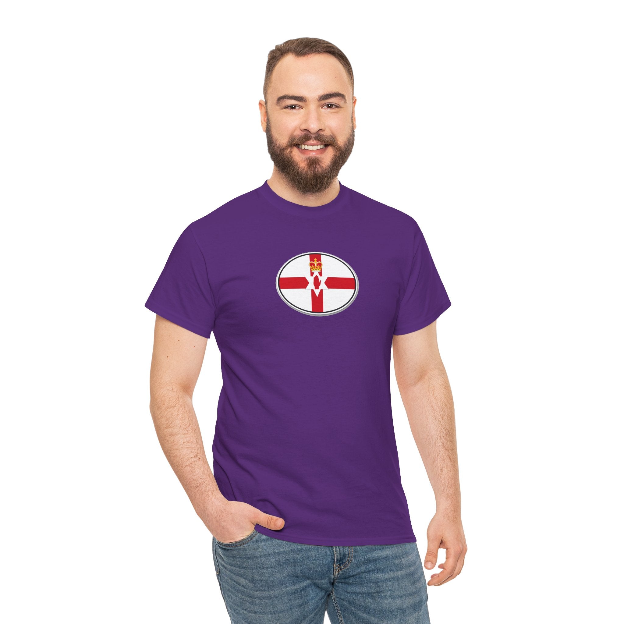 Northern Ireland Flag T‑Shirt — Small Oval Emblem Votton T-Shirt