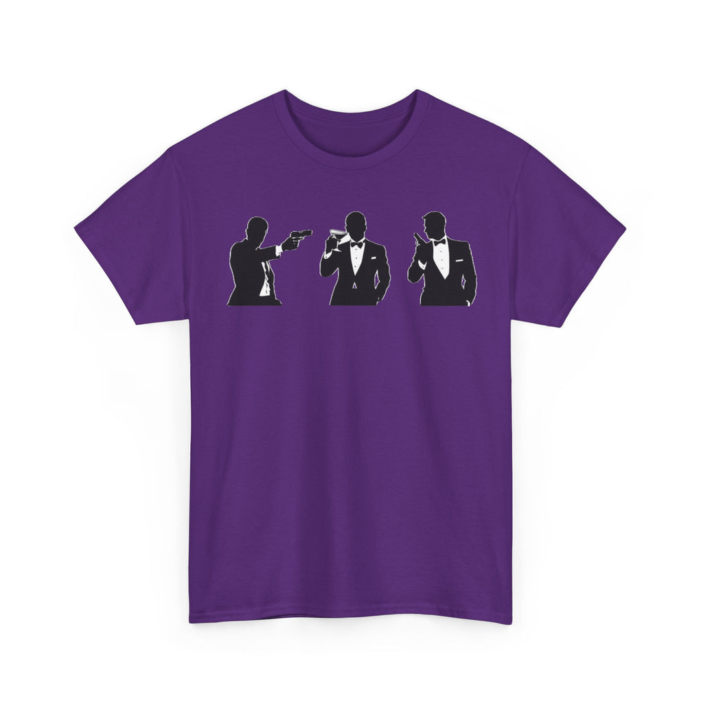 Bond in Suits Silhouette Tee — Classic James Bond Tuxedo Graphic Shirt