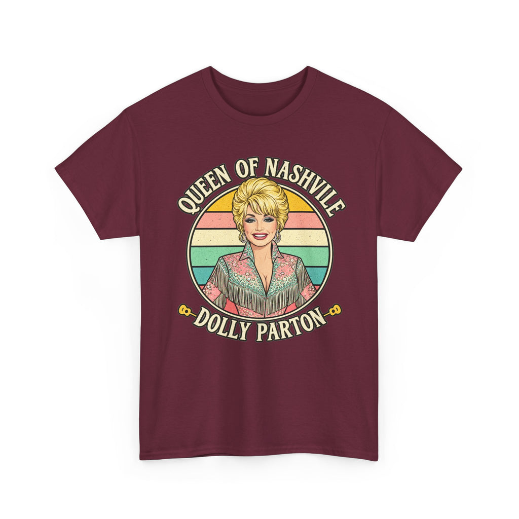 Queen of Nashville Graphic Tee — Dolly Parton Retro Portrait Shirt