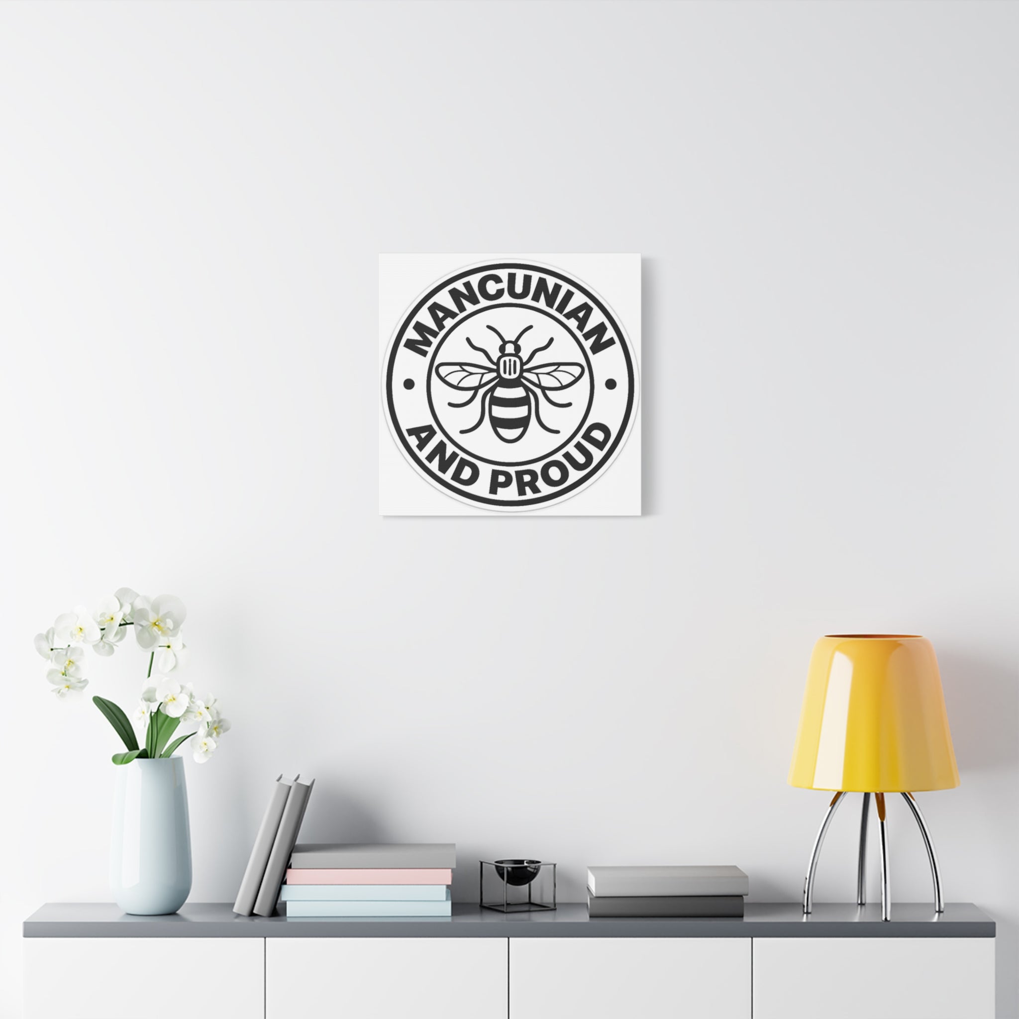 Matte Canvas: "Mancunian And Proud" Manchester Bee Wall Art