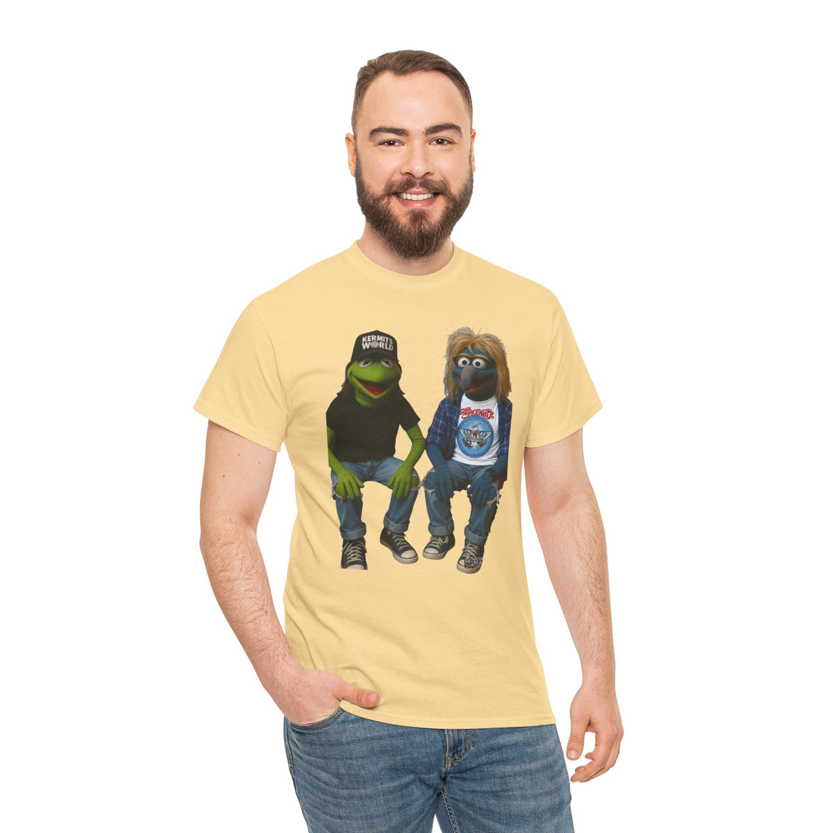 Kermit & Gonzo Waynes World Inspired Character Graphic T-Shirt