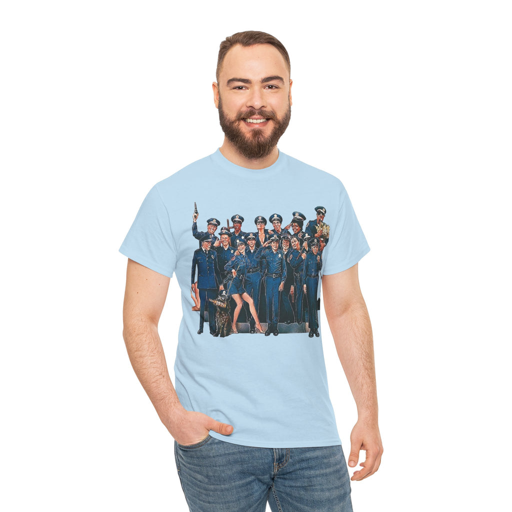 Police Academy Movie Inspired Cotton T‑Shirt — Retro Squad Photo Tee