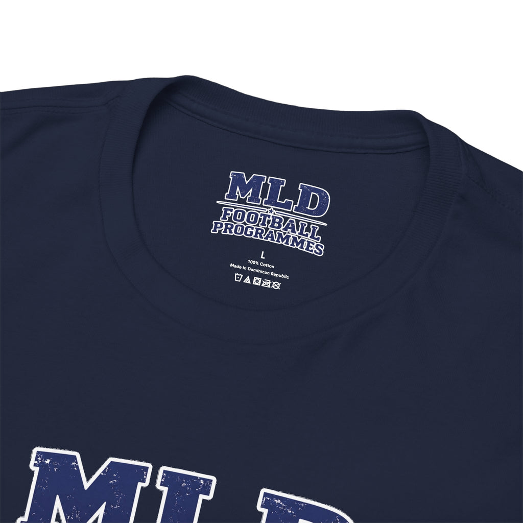 MLD Football Programmes Tee — Vintage Sports Logo Cotton T‑Shirt