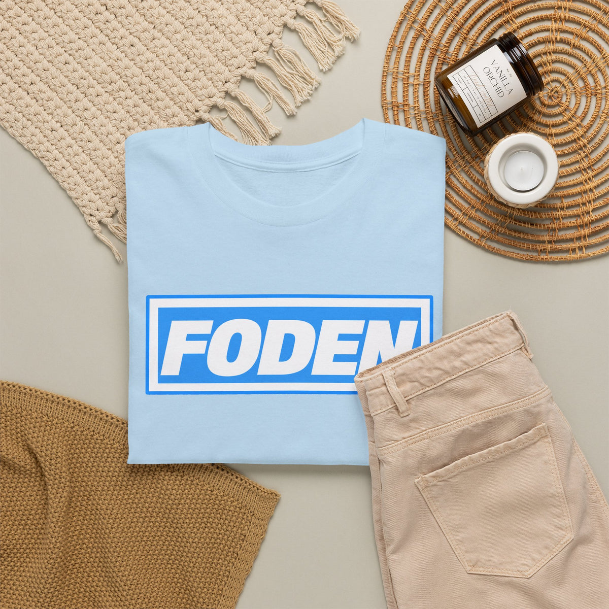 Foden Logo Tee — Blue Box Graphic T-Shirt