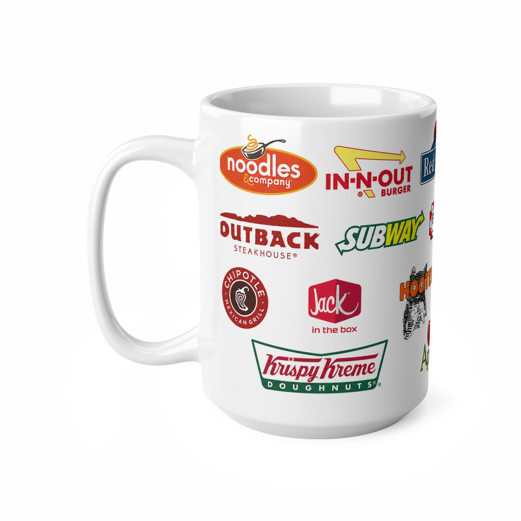 American Food Chains Collage Mug — Classic American Restaurant Brands Coffee Cup (11oz & 15oz)