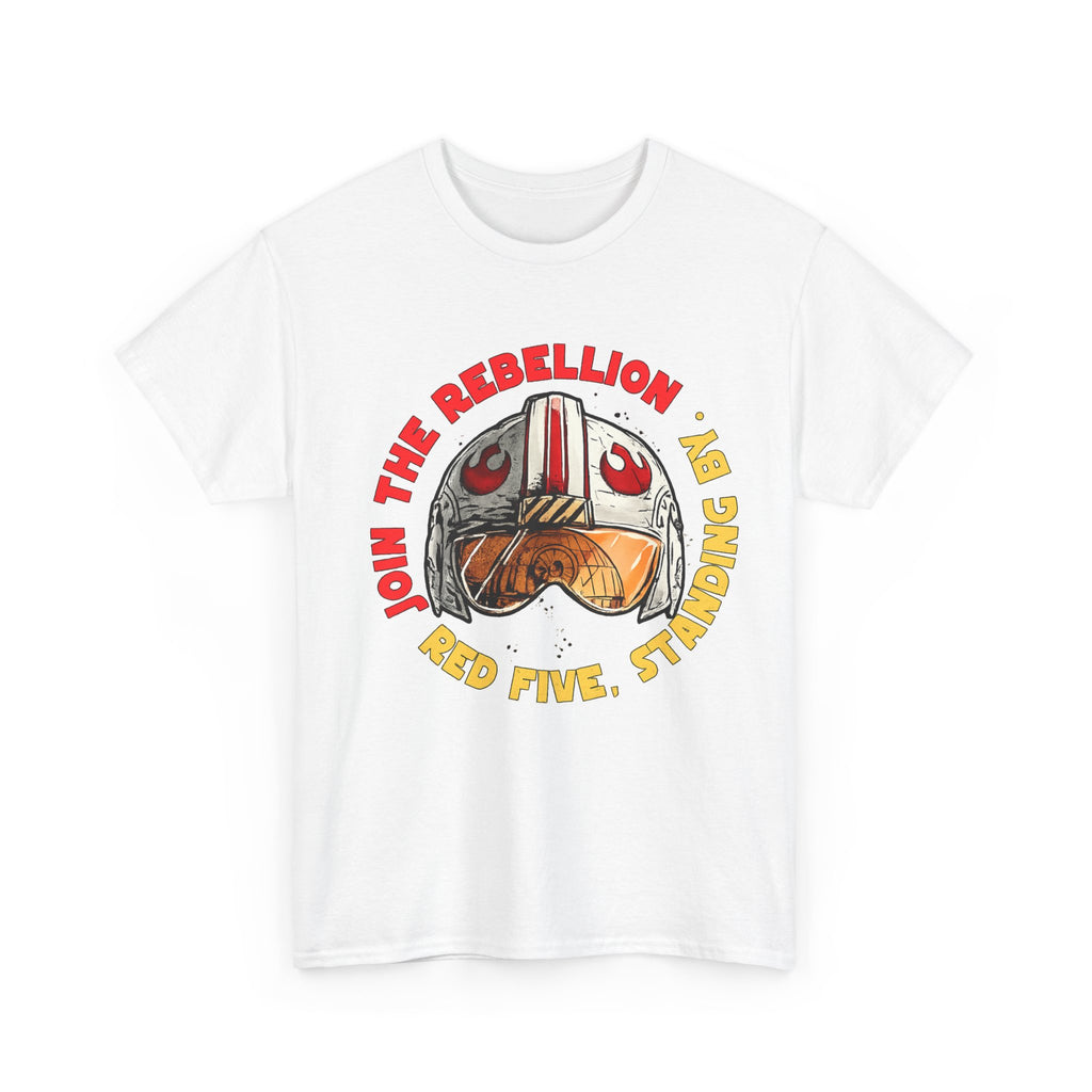 Rebel Pilot T-Shirt — "Join the Rebellion, Red Five" Vintage Helmet Design