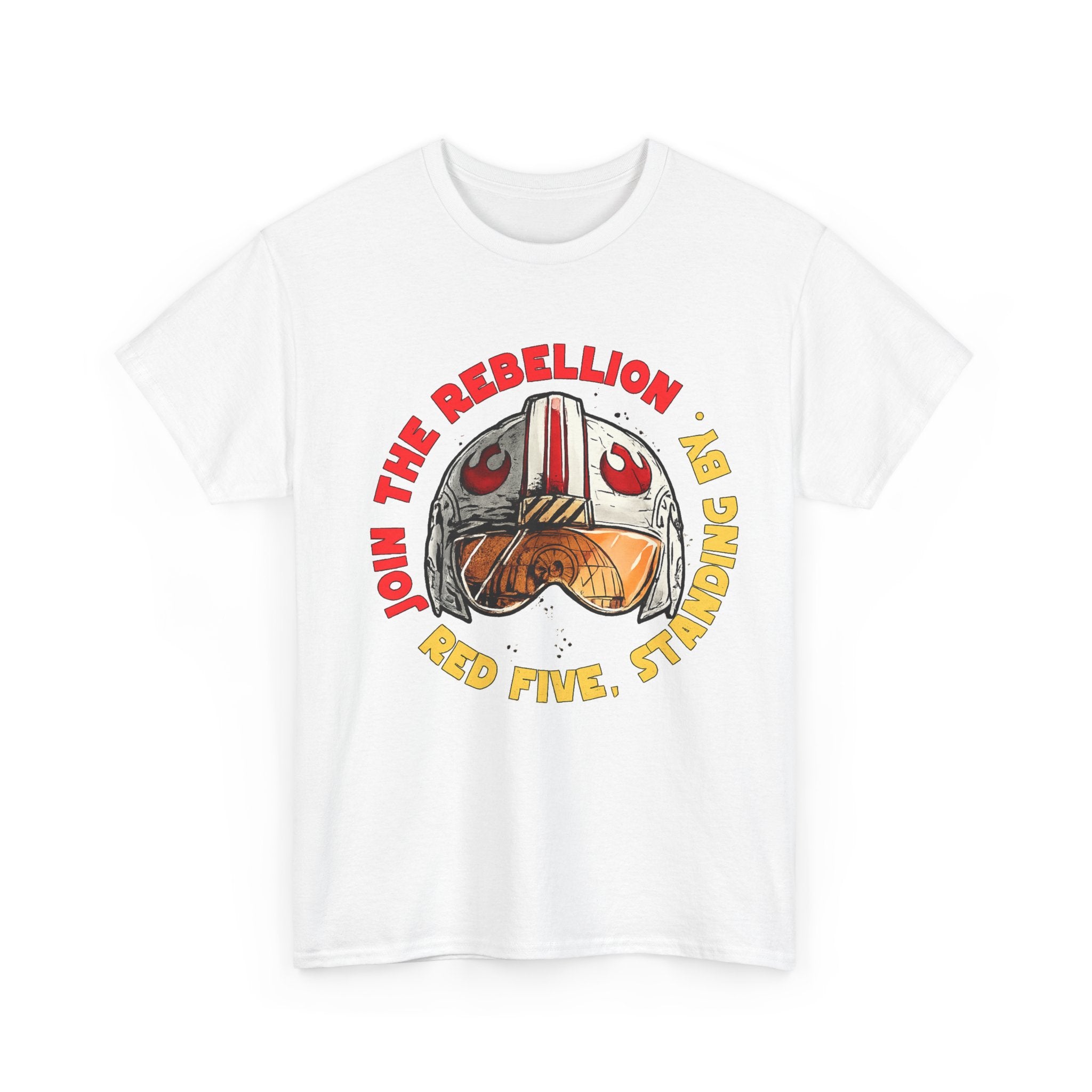 Rebel Pilot T-Shirt — "Join the Rebellion, Red Five" Vintage Helmet Design