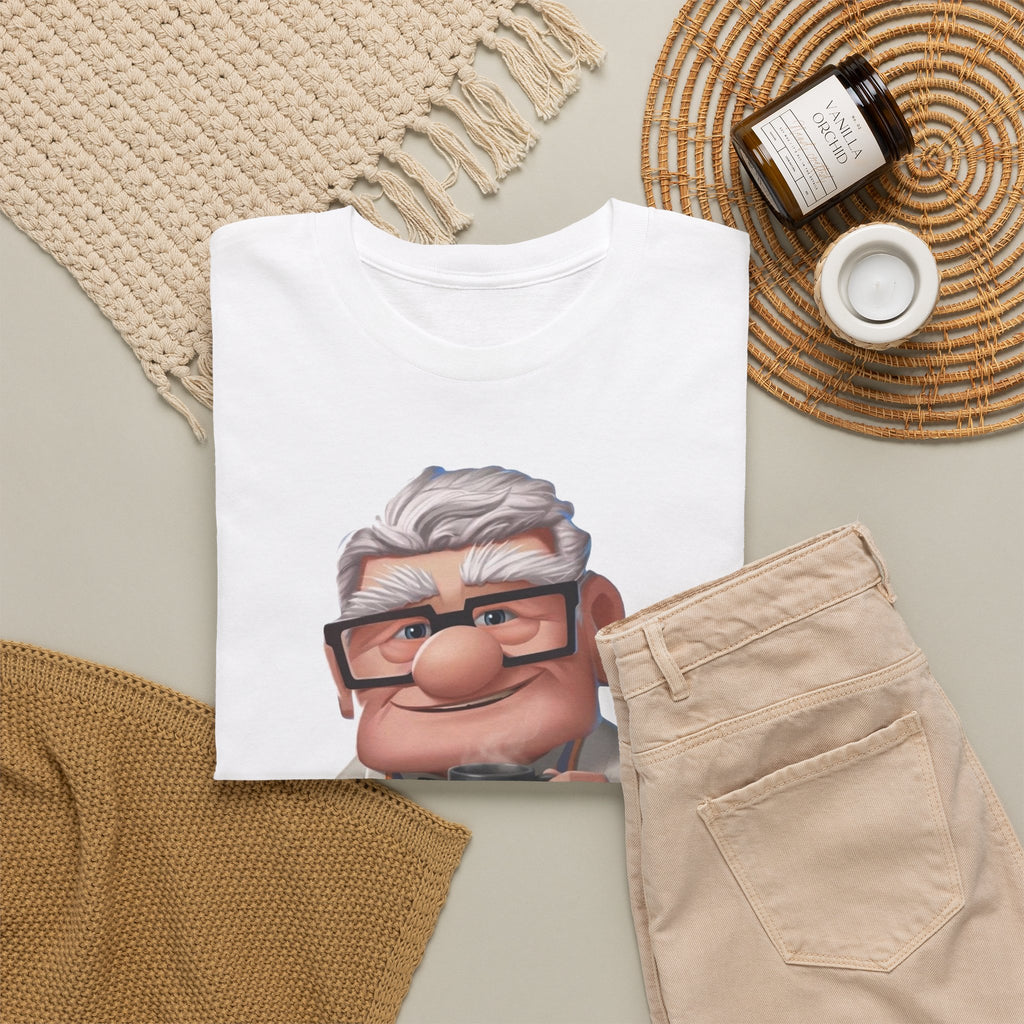 Disney Up Cartoon Grandpa Mug Graphic Tee - Cute Elderly Character T-Shirt
